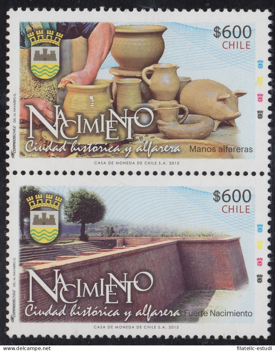 Chile 2087/88 2015 Nacimiento Ciudad Histórica Y Alfarera MNH - Chili