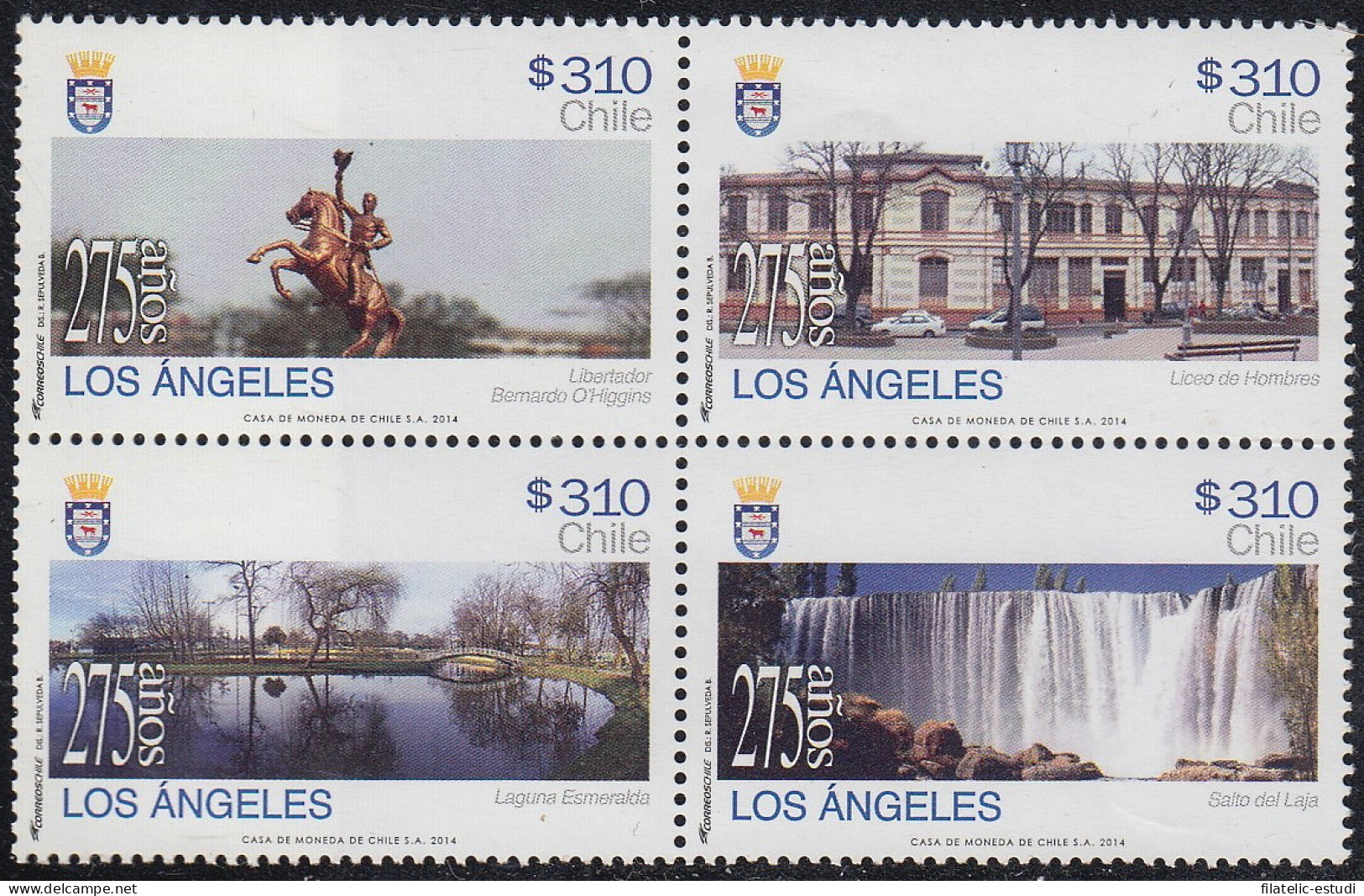 Chile 2041/44 2014 Paisajes Y Monumentos De La Ciudad De Los Ángeles MNH - Chili