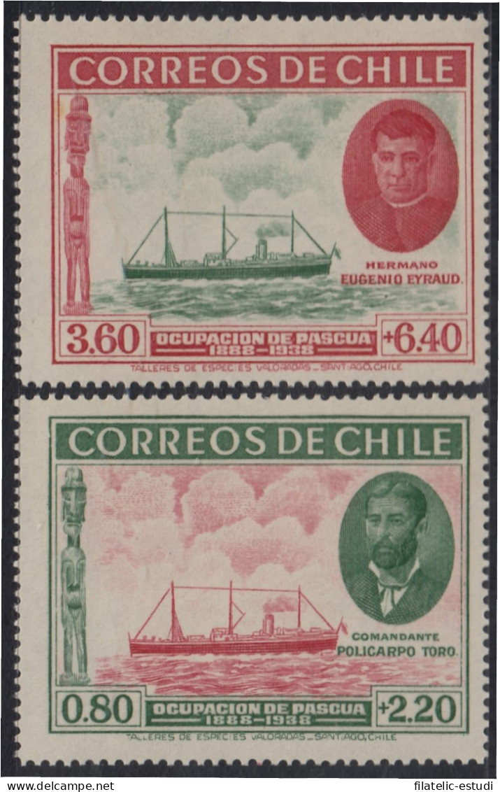 Chile 178/79 1940 50 Años De La Ocupación De La Isla  De Pascua MNH - Chili