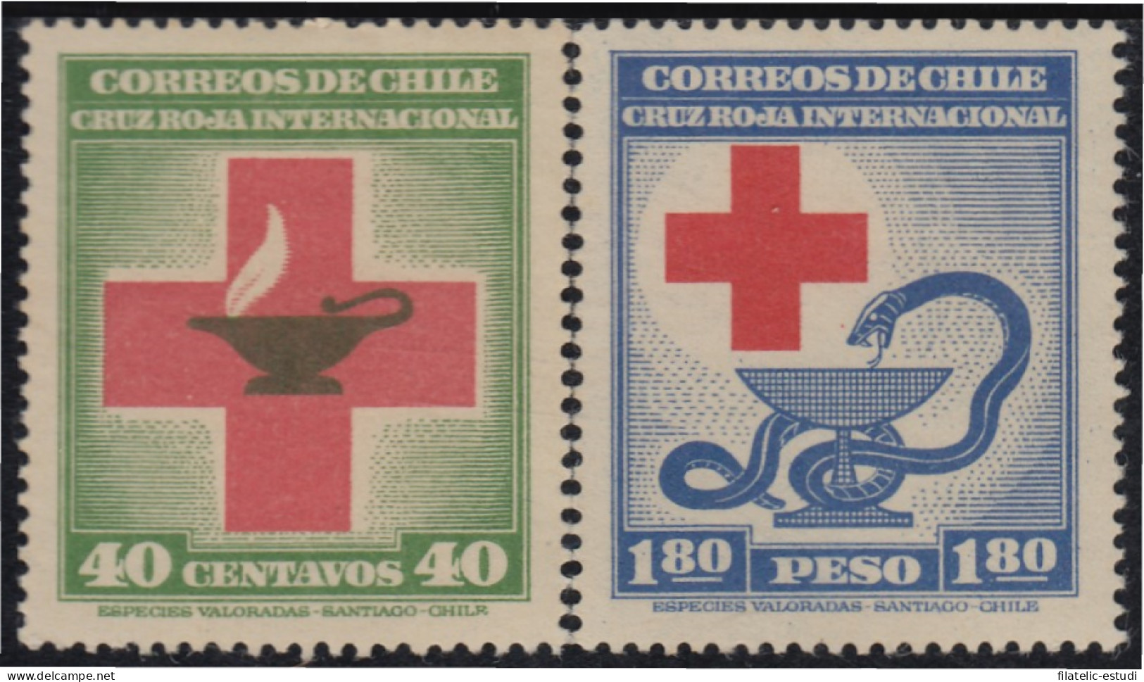 Chile 210/11 1944/45 80º Aniversario De La Cruz Roja MNH - Chili