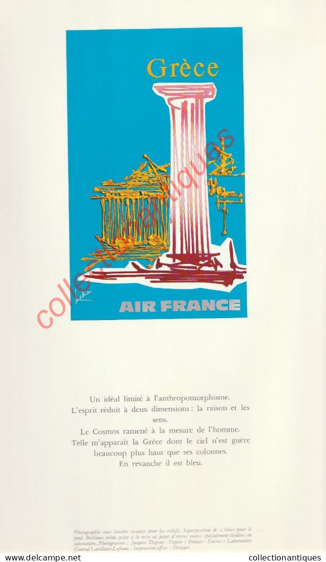 Superbe plaquette éditée par Air France pour décrire les 15 affiches créées par Georges Mathieu - 1969 - 36 X 20 cm