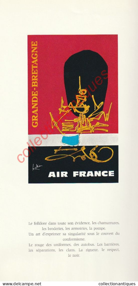 Superbe plaquette éditée par Air France pour décrire les 15 affiches créées par Georges Mathieu - 1969 - 36 X 20 cm