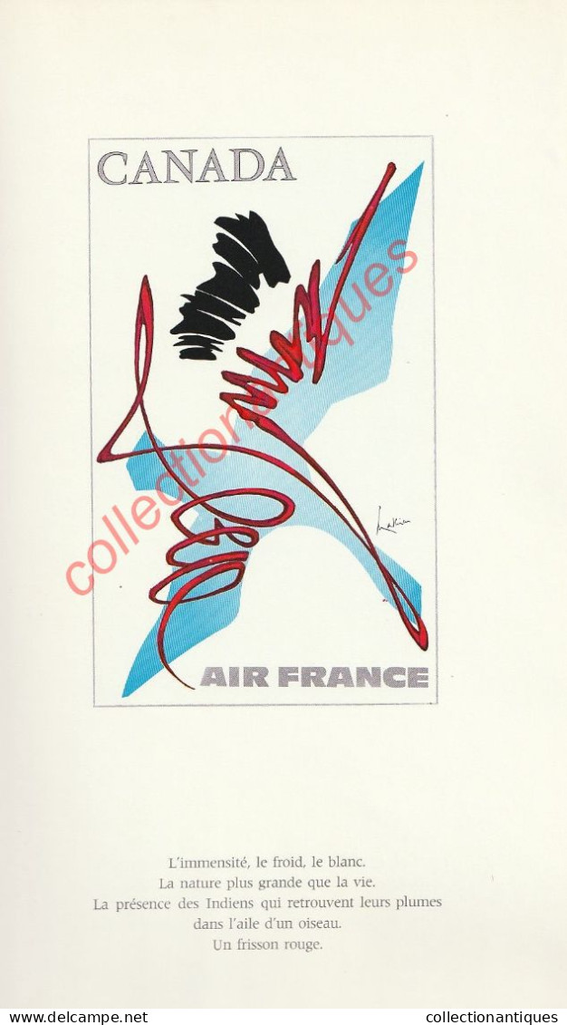 Superbe plaquette éditée par Air France pour décrire les 15 affiches créées par Georges Mathieu - 1969 - 36 X 20 cm