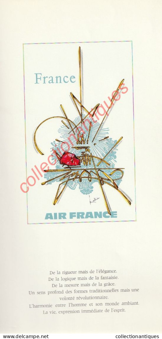 Superbe plaquette éditée par Air France pour décrire les 15 affiches créées par Georges Mathieu - 1969 - 36 X 20 cm