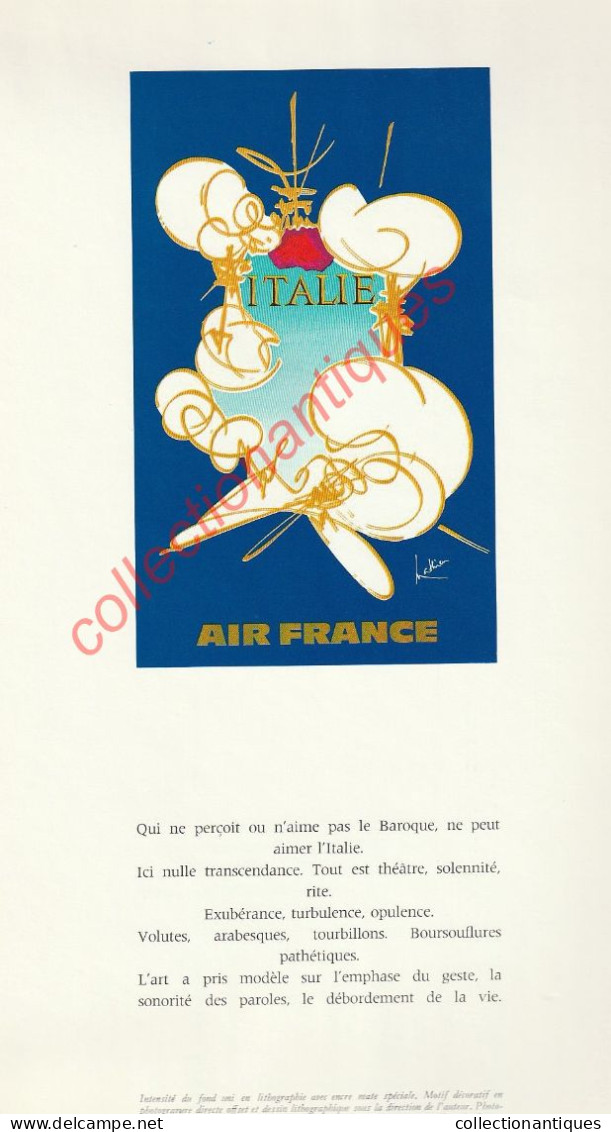 Superbe plaquette éditée par Air France pour décrire les 15 affiches créées par Georges Mathieu - 1969 - 36 X 20 cm