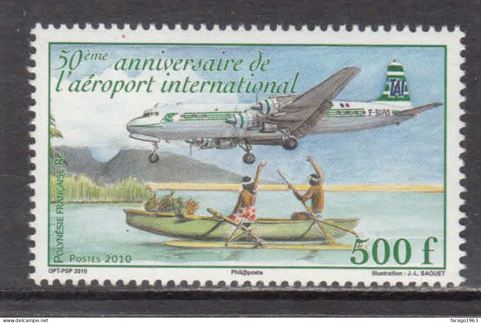 2010 French Polynesia Tahiti Airport Aviation  Complete Set Of 1 MNH - Nuevos
