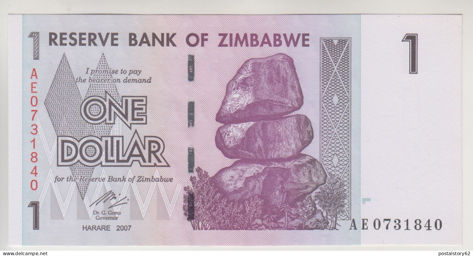 Zinbabwe, Reserve Bank - Banconota One Dollar 2007- FDS - Simbabwe