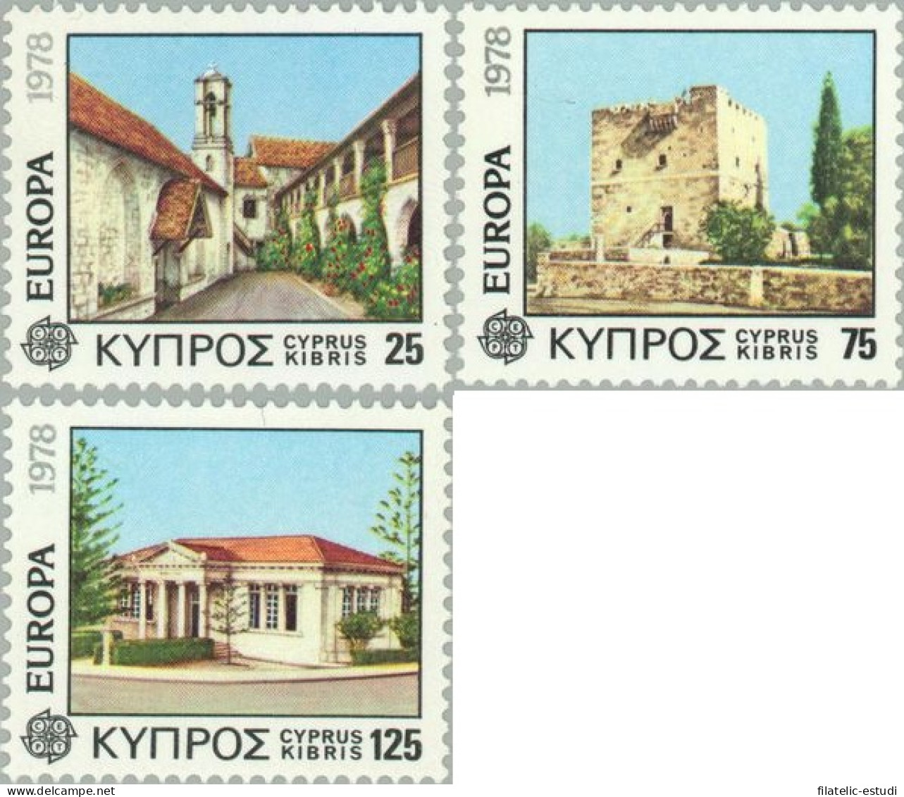 Chipre - 479/81 - 1978 Europa-monumentos-Lujo - Altri & Non Classificati