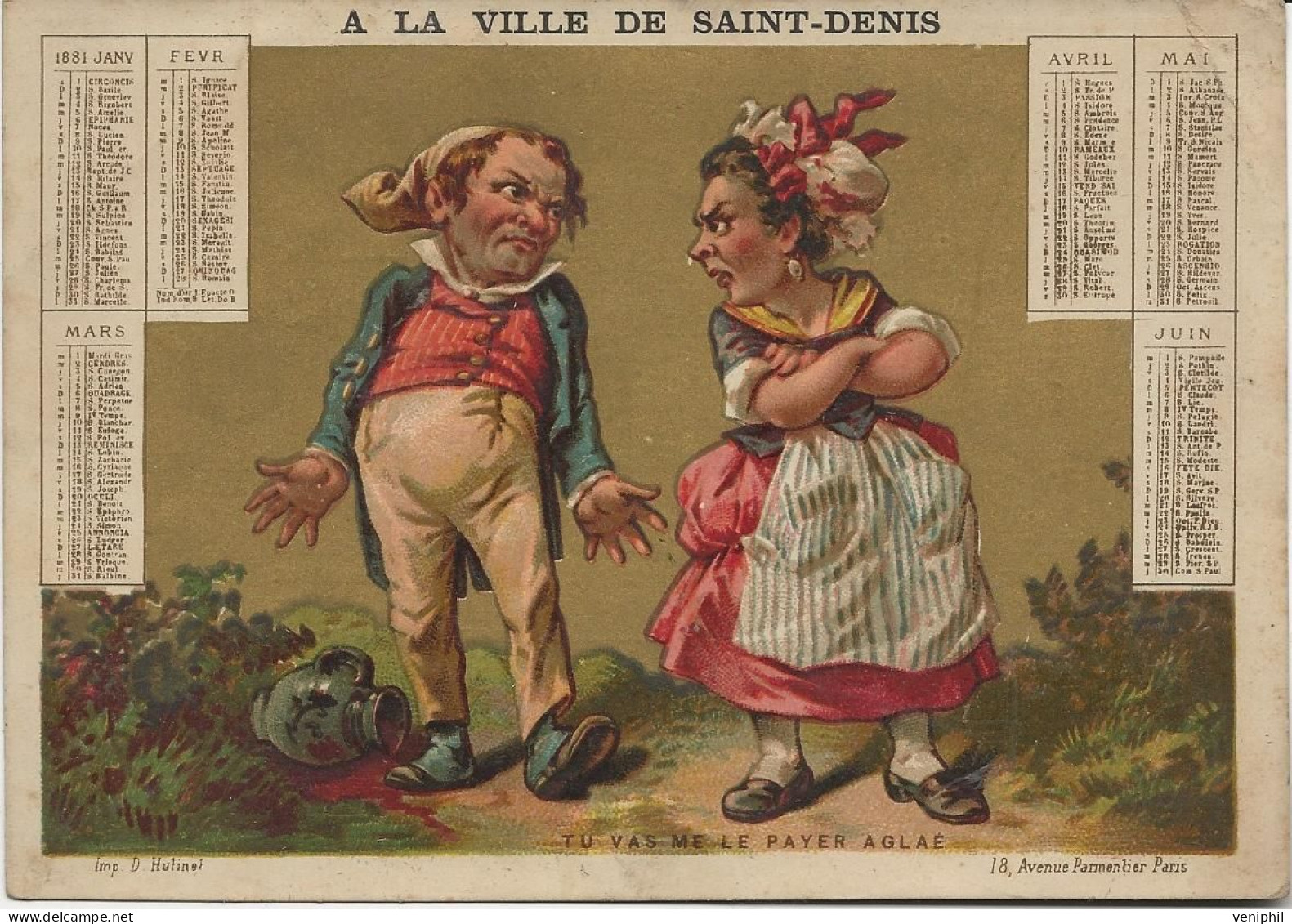 CHROMO - A LA VILLE DE SAINT-DENIS - - PARIS  1881 - Andere & Zonder Classificatie