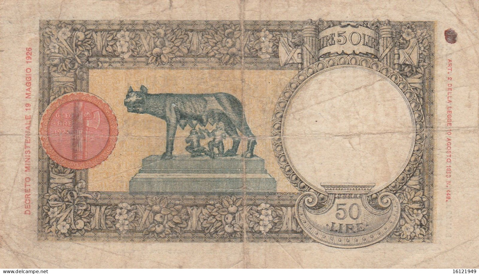 50 Lire Fascetto 1940 - 50 Liras
