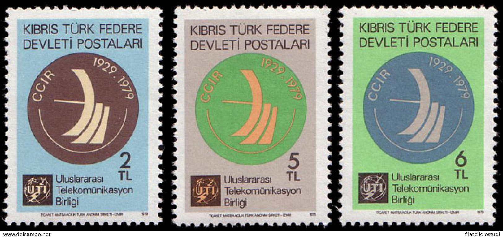 Chipre Turco - 64/66 - 1979 50º Aniv Del CCIR Emblema Lujo - Autres & Non Classés
