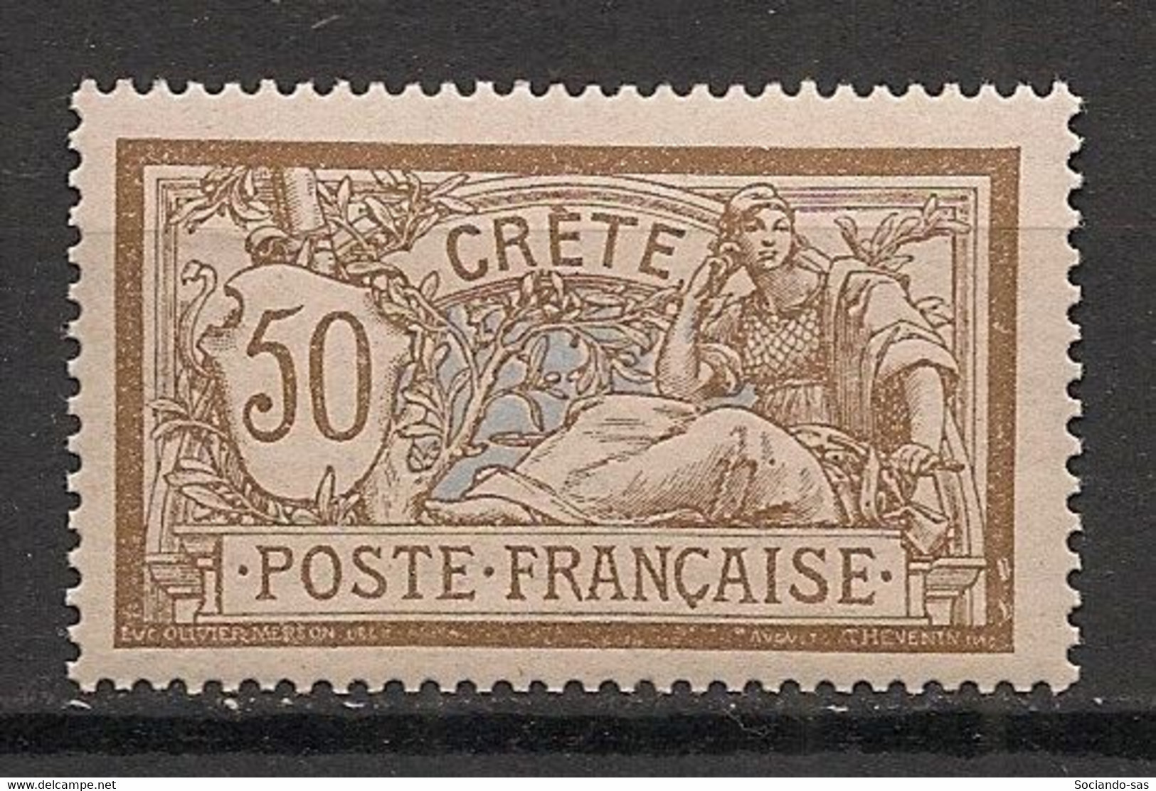 CRETE - 1902-03 - N°YT. 12 - Type Merson 50c Brun - Neuf Luxe ** / MNH / Postfrisch - Neufs