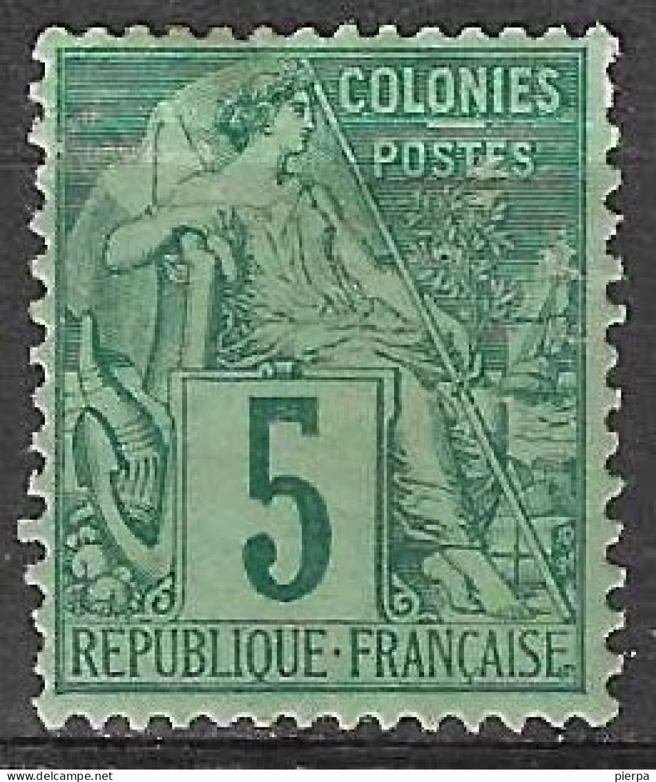 FRANCIA - COLONIE - EMISSIONI GENERALI - 1881 - ALPHEE DUBOIS - CENT. 5 - MH*(YVERT 49 - MICHEL 48) - Alphée Dubois