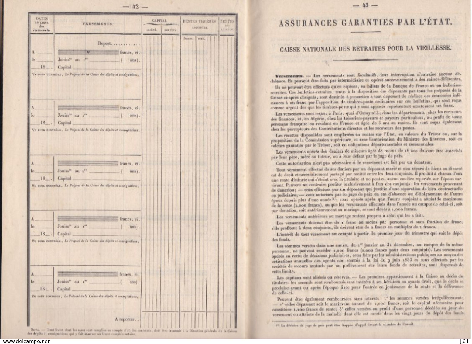 COMPAGNIE DES CHEMINS DE FER DE L OUEST ANCIEN LIVRET DE LA CAISSE DE VIEILLESSE ANNEE 1892 A MR BROUARD LOUIS PARIS - Banco & Caja De Ahorros