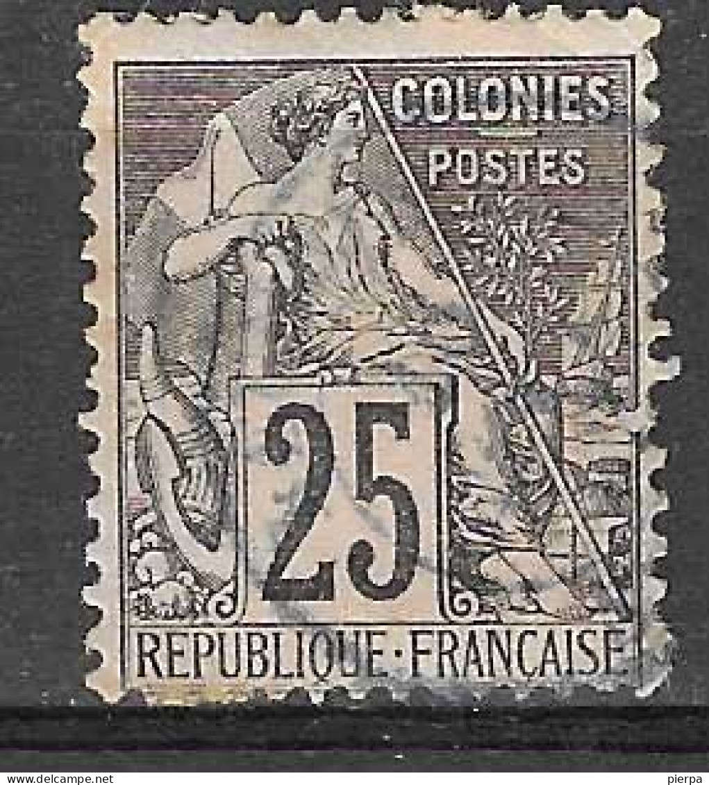 FRANCIA - COLONIE - EMISSIONI GENERALI - 1881 - ALPHEE DUBOIS - CENT. 25 - USATO(YVERT 54 - MICHEL 53) - Alphée Dubois