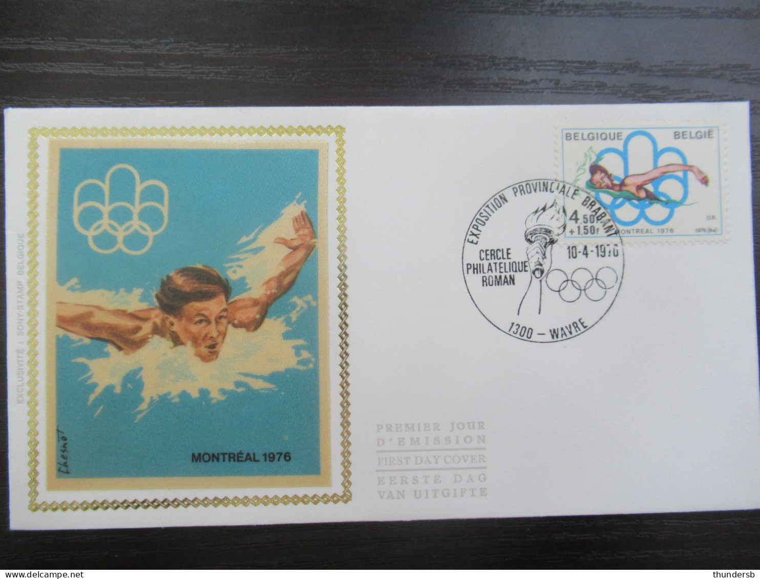 FDC Zijde 1800/02 'Olympische Spelen Montréal' - 1971-1980