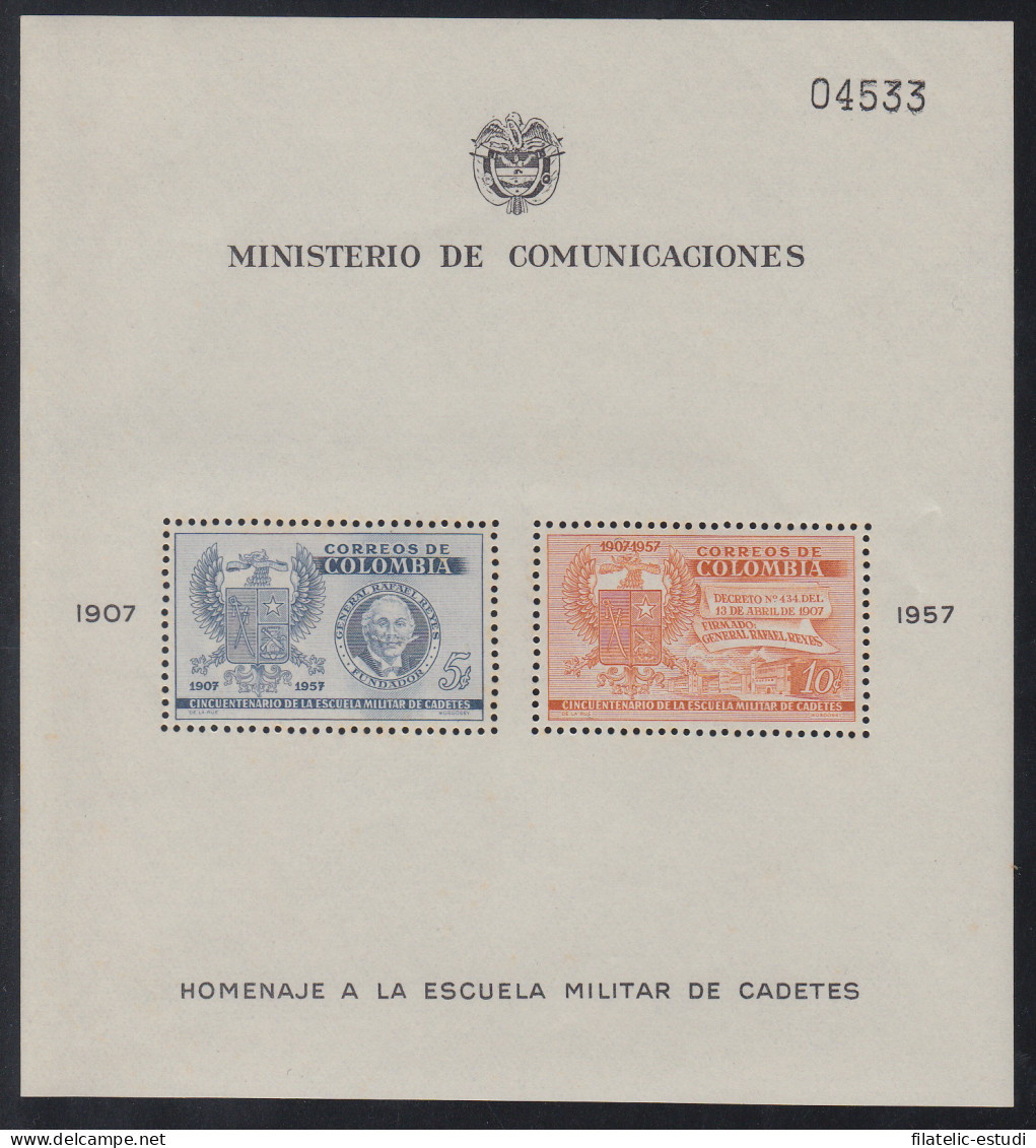 Colombia HB 14 1957 Escuela Militar De Cadetes MNH - Colombia