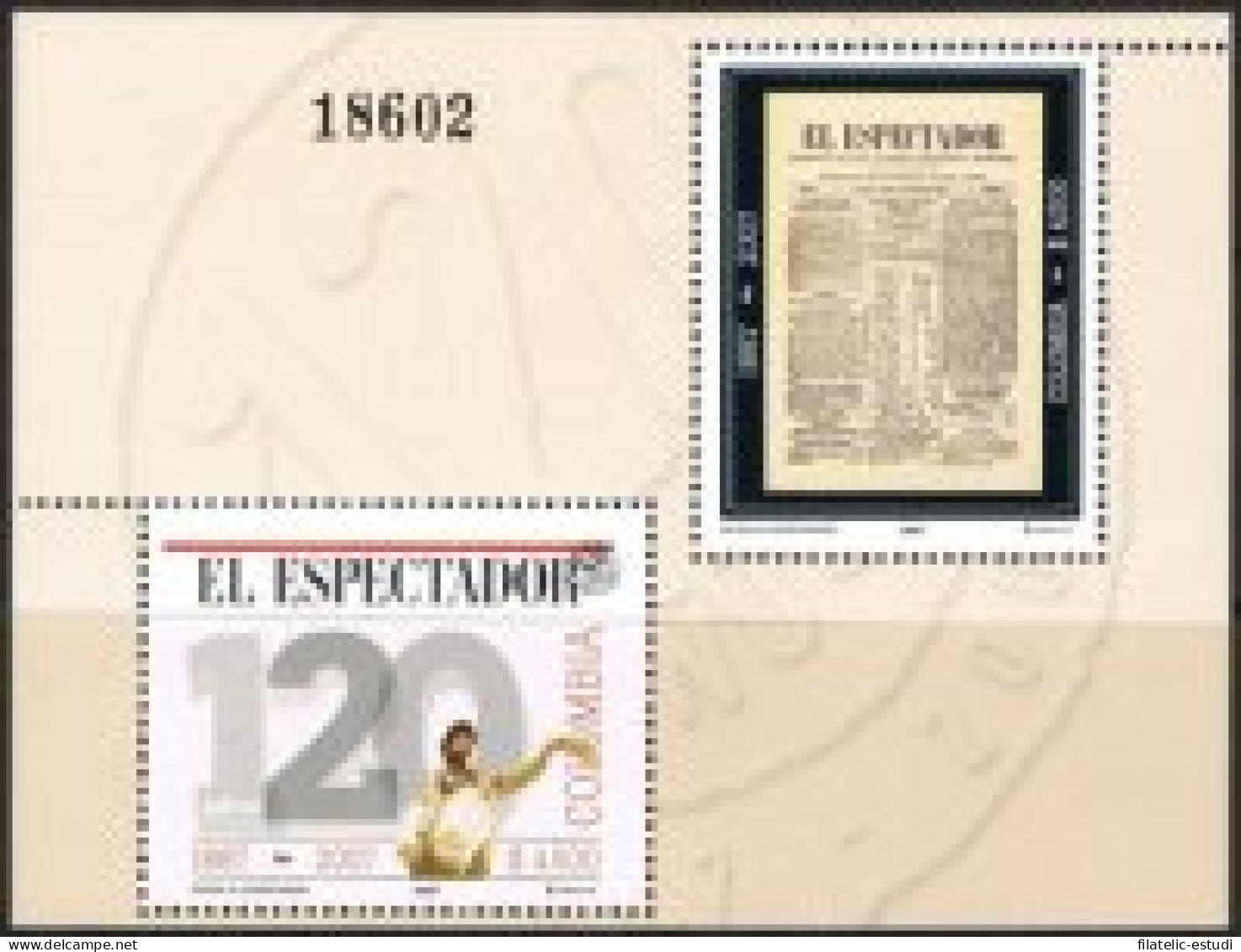 Colombia HB 62 2007 120 Años Del Periódico El Espectador MNH - Colombia