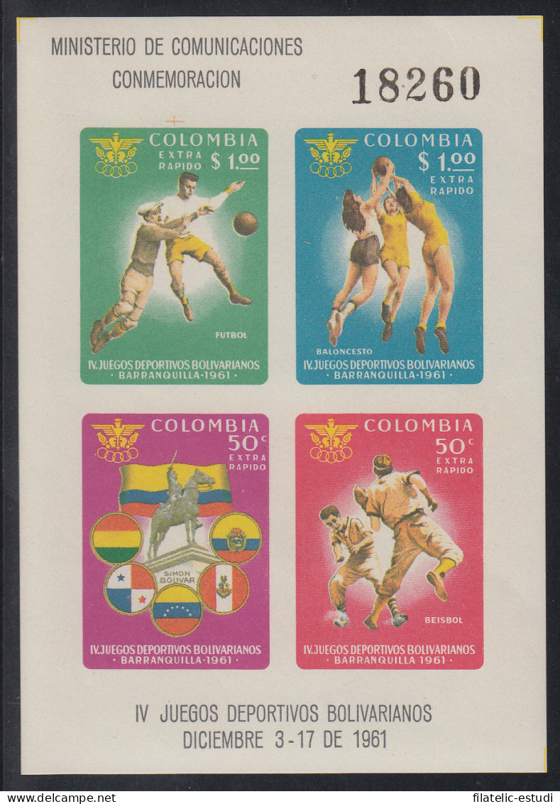Colombia HB 25  1961 IV Juegos Deportivos MNH - Colombia