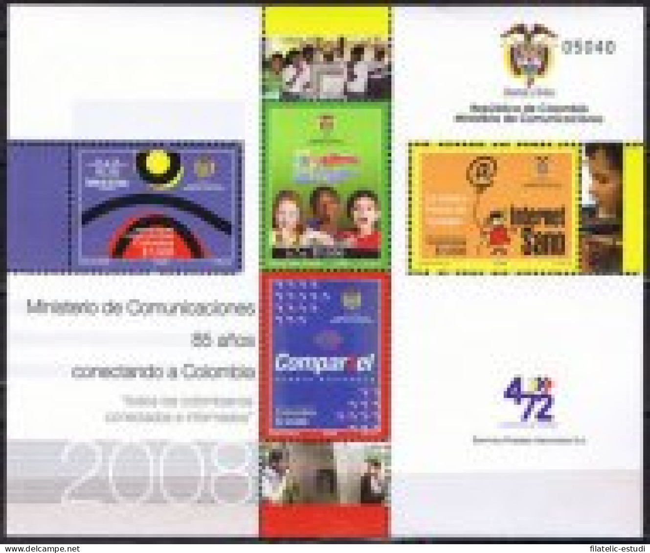 Colombia HB 64 2008 85 Años Del Departamento De Comunicaciones MNH - Colombia