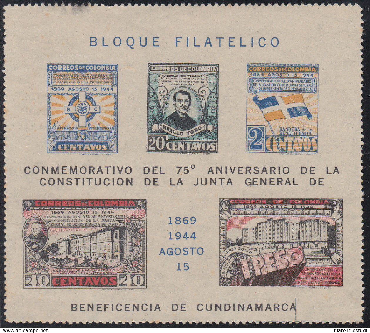 Colombia HB 1 1944 Beneficencia De Cundinamarca MNH - Colombia