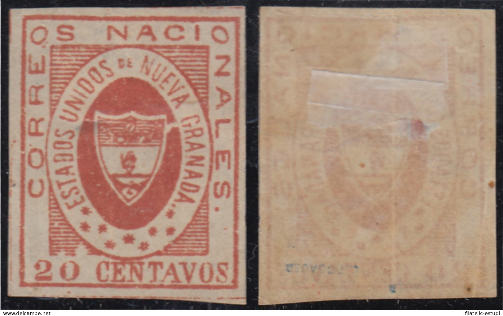 Colombia 13 1861 Escudo Shield Estados Unidos De Nueva Granada  MH - Colombie