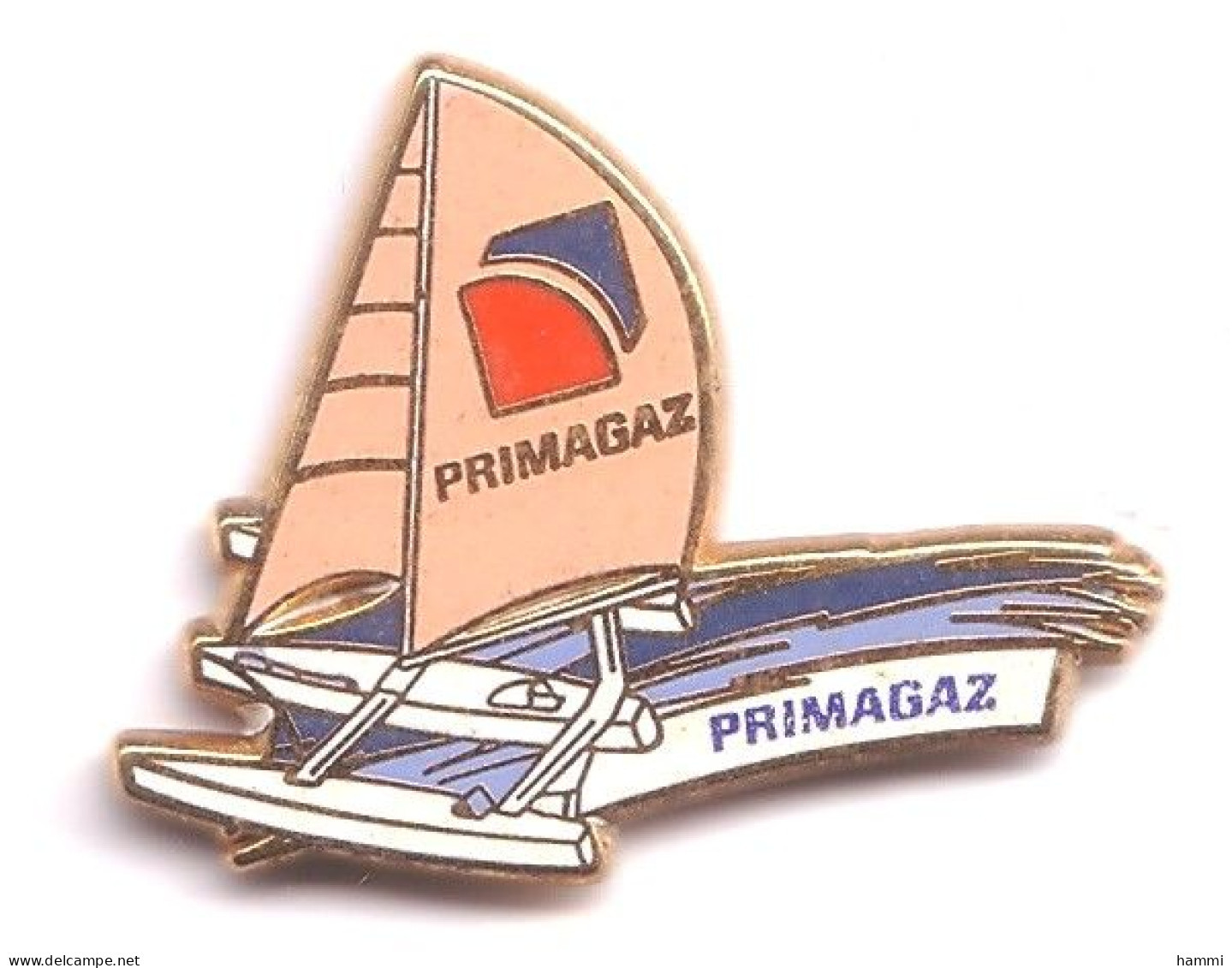 X161 Pin's GDF Bateau Voilier Primagaz Qualité Arthus Signé Starpin's Achat Immédiat - Bateaux