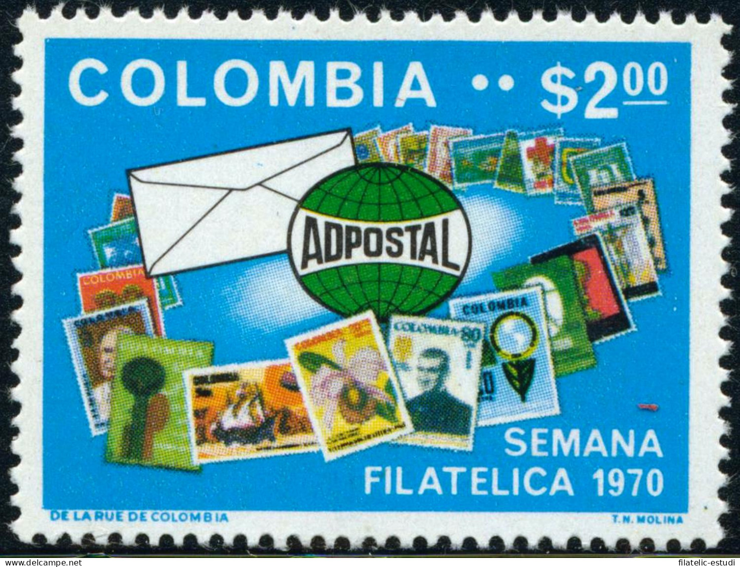 Colombia 650 1970 Semana Filatélica ADPOSTAL MNH - Colombia