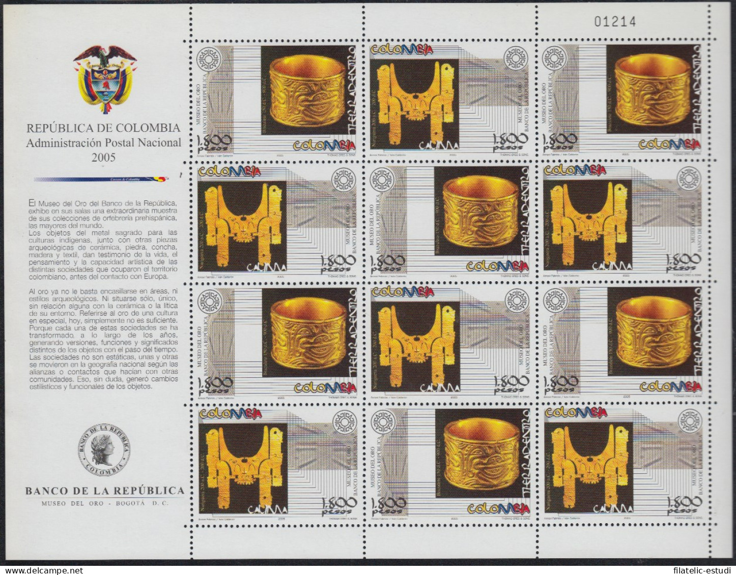 Colombia MP 1321/1322a 2005 Museo Del Oro (II) MNH - Colombia