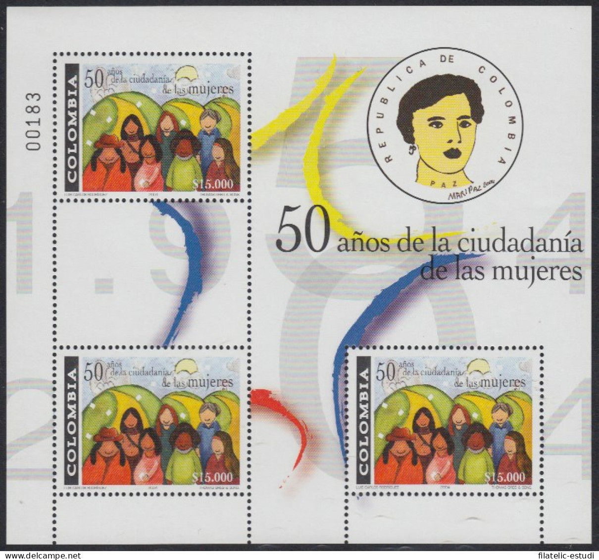 Colombia 1305a 2004 50 Años De La Ciudadanía De La Mujer Colombiana MNH - Colombia