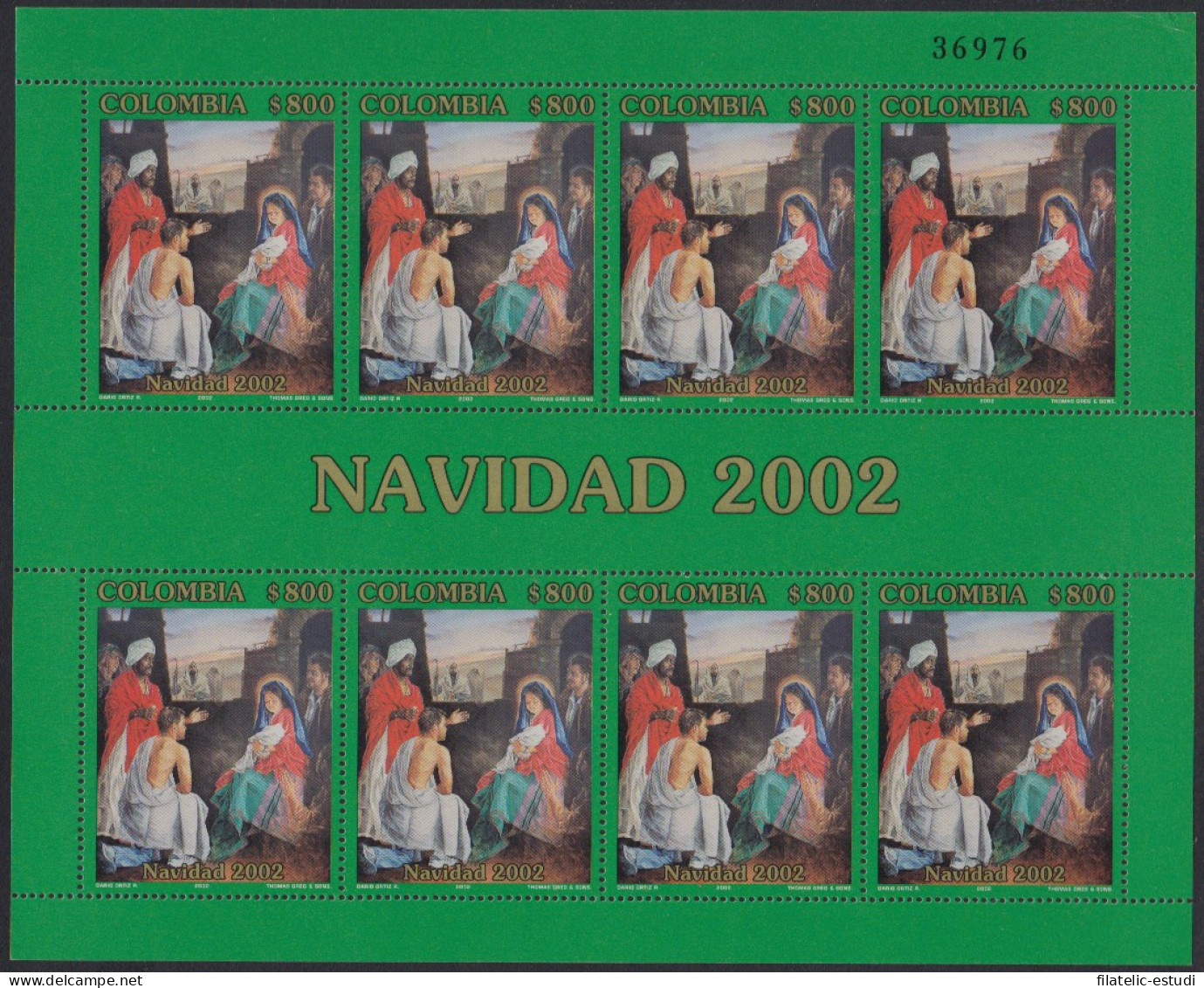Colombia MP 1180a 2002 Navidad MNH - Colombia