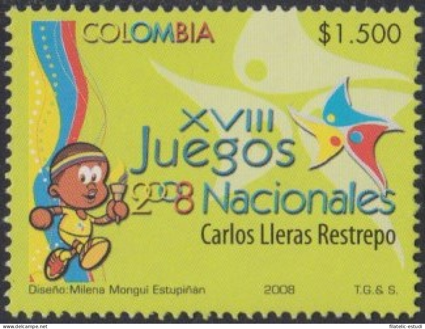 Colombia 1458 2008 XVIII Juegos Deportivos Nacionales Carlos Lleras MNH - Colombie