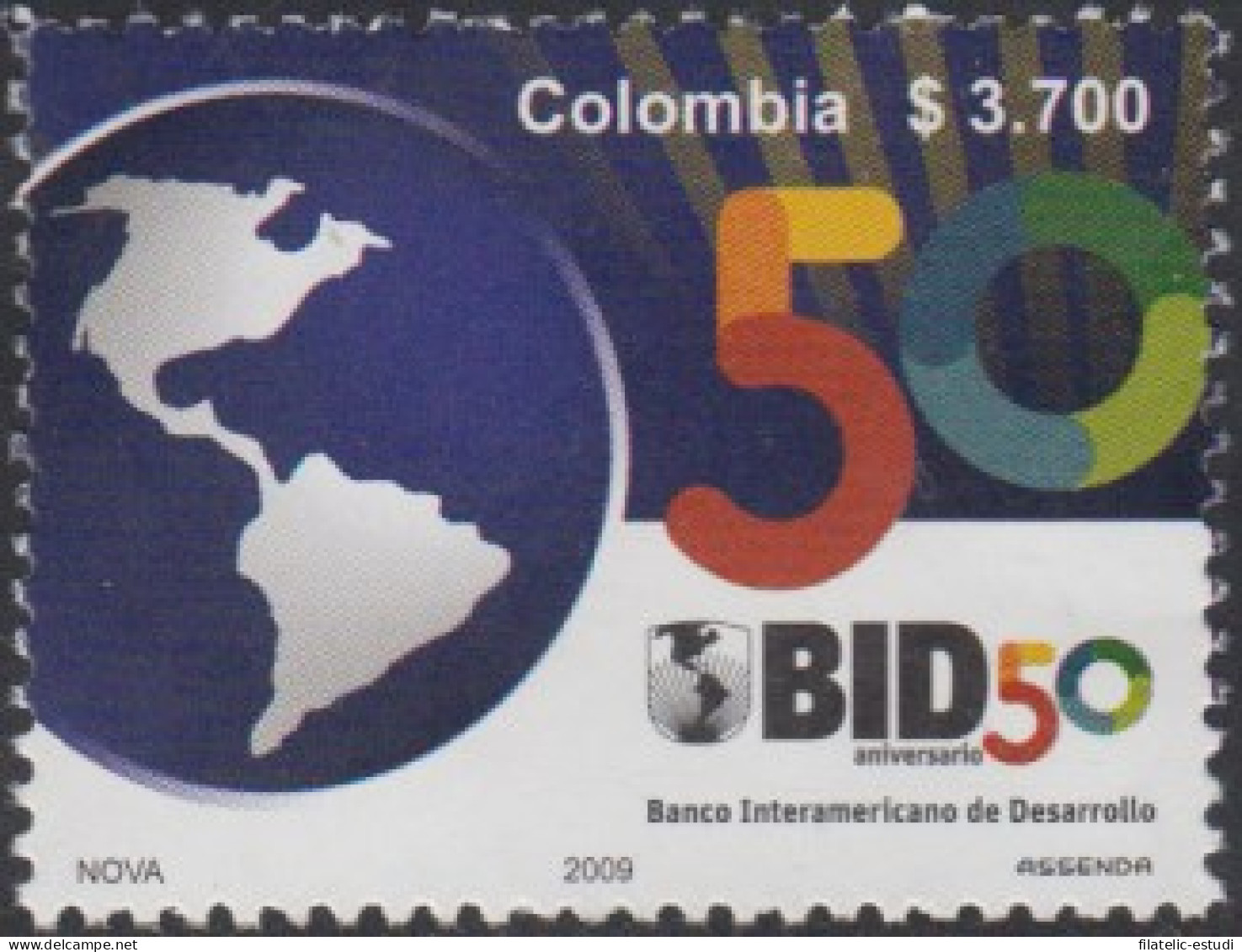 Colombia 1472 2009 50 Años Del Banco Interamericano De Desarrollo BID MNH - Colombia