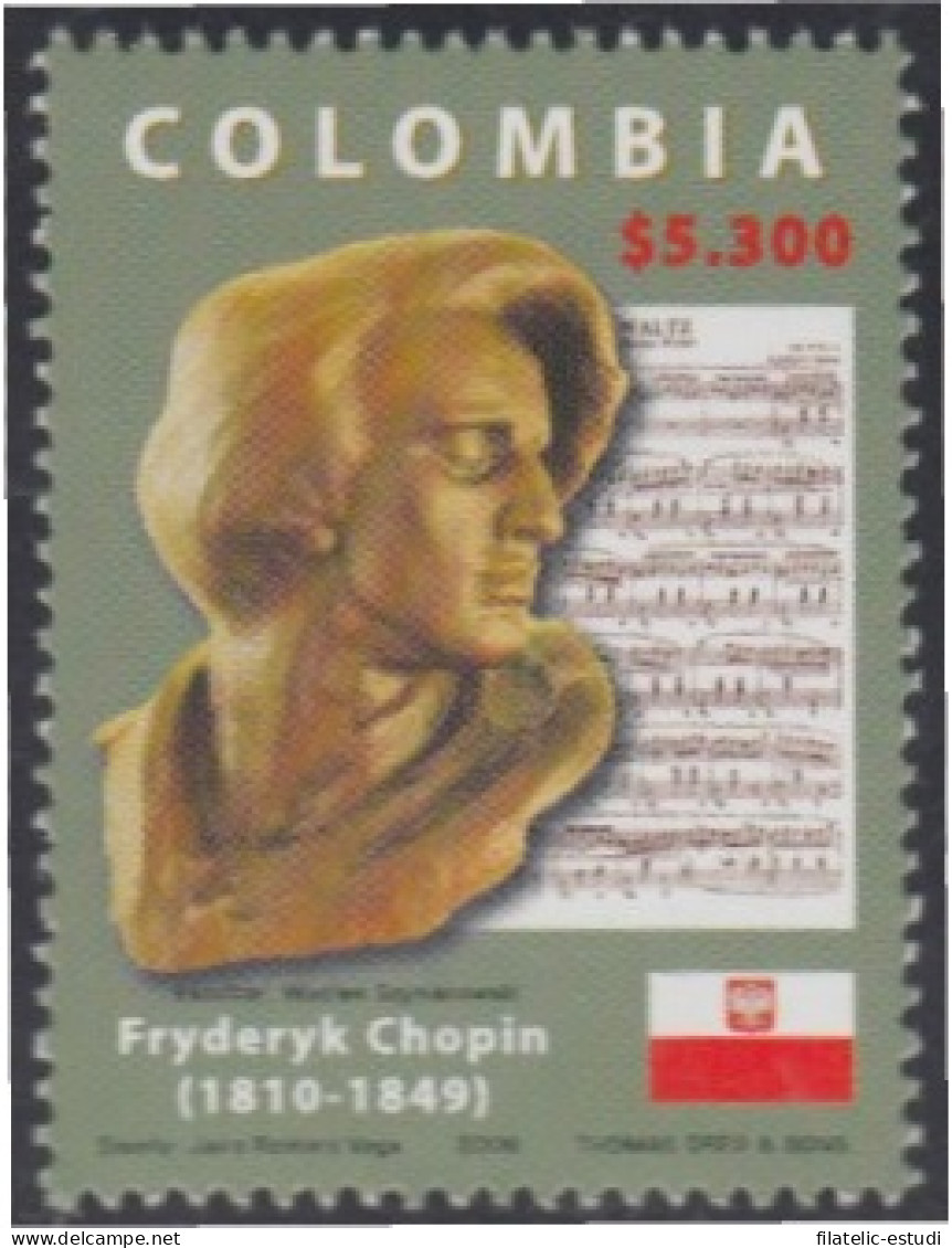 Colombia 1390 2006 Personalidades Musicales. Frederic Chopin. Compositor MNH - Colombia