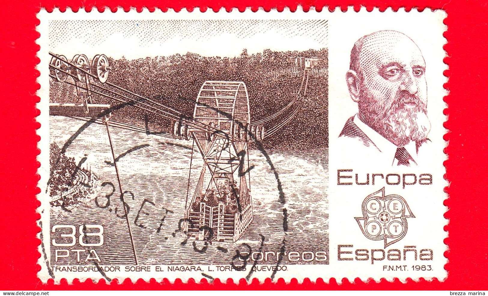 SPAGNA - Usato - 1983 - Europa - Realizzazioni D'ingegneria - Leonardo Torres Quevedo E 'Funivia Sul Niagara' - 38 - Used Stamps