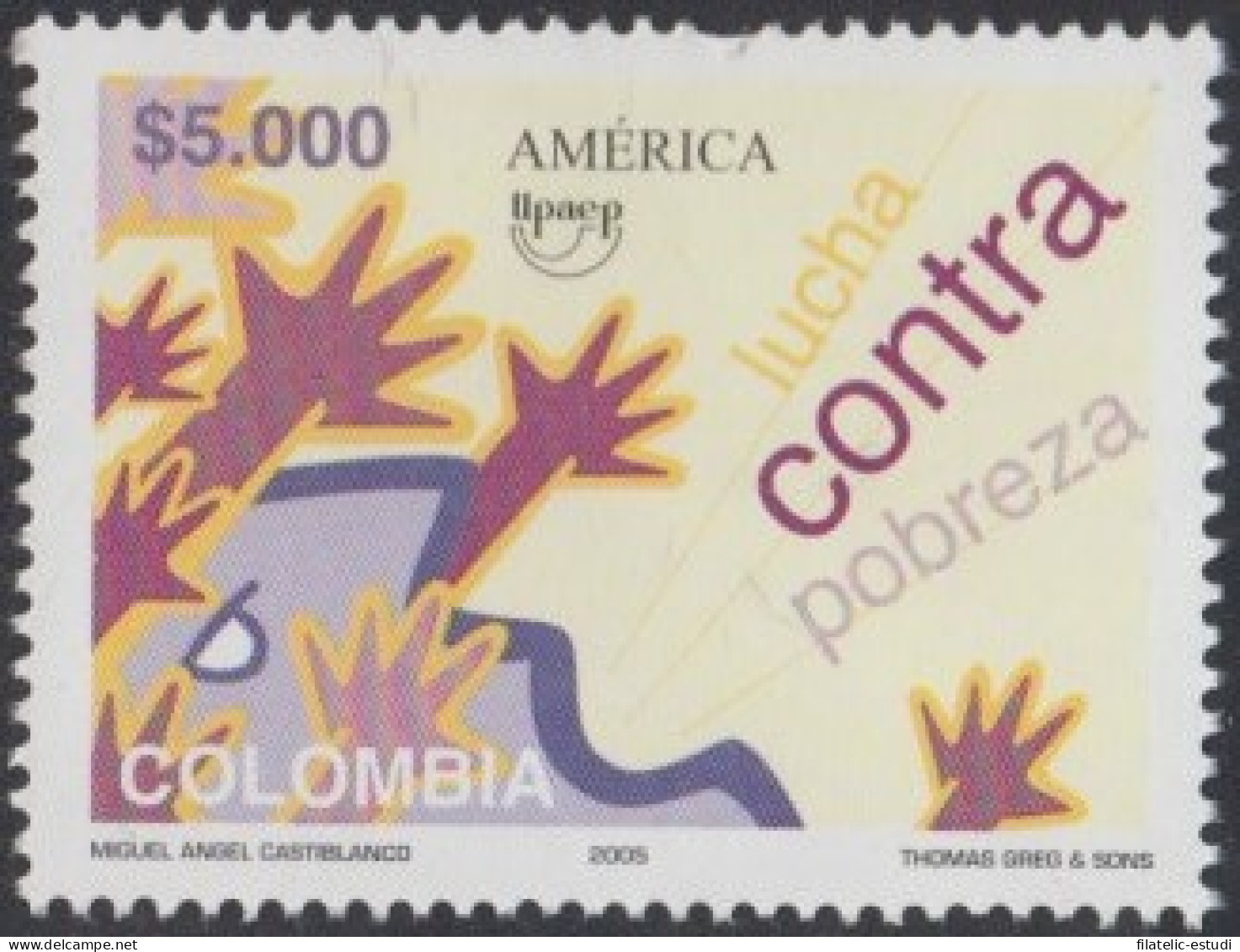 Colombia 1343 2005 Serie América UPAEP. Lucha Contra La Pobreza MNH - Colombia