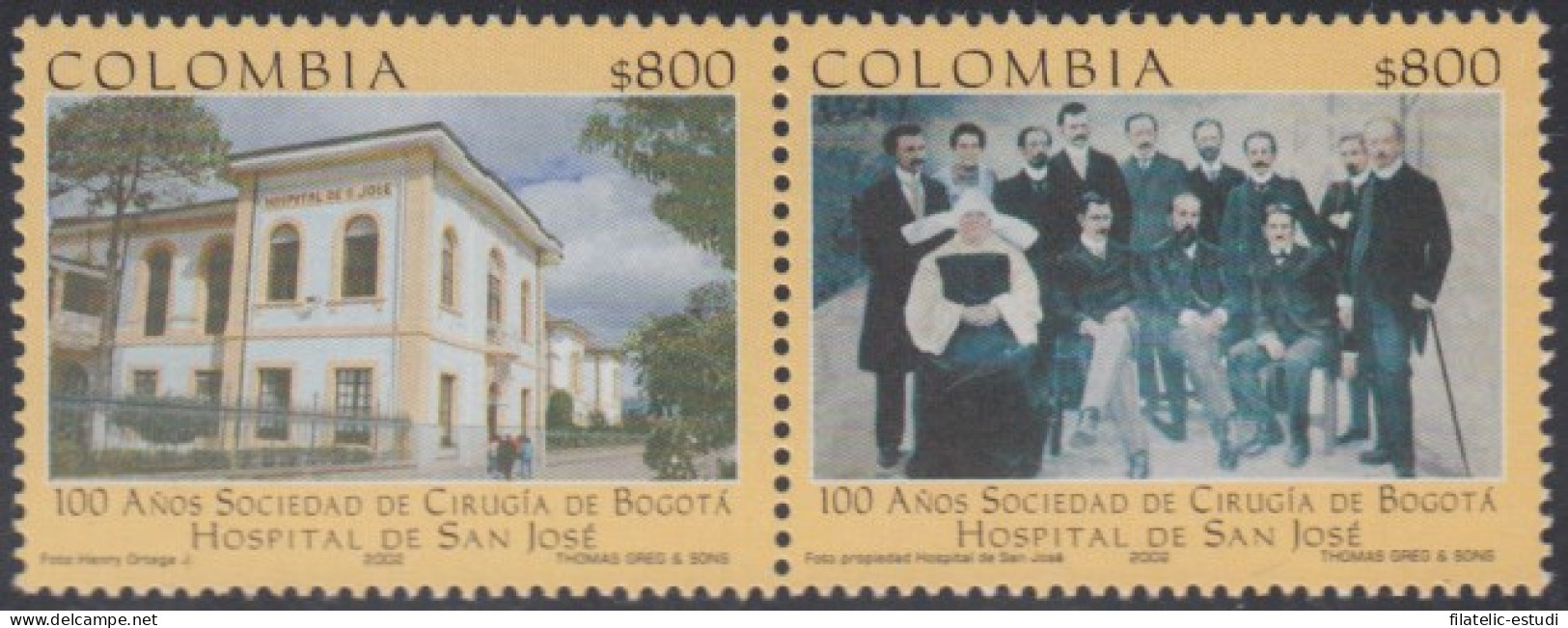 Colombia 1174/1175 2002 100° De La Sociedad Quirurgica De Bogotá MNH - Colombia