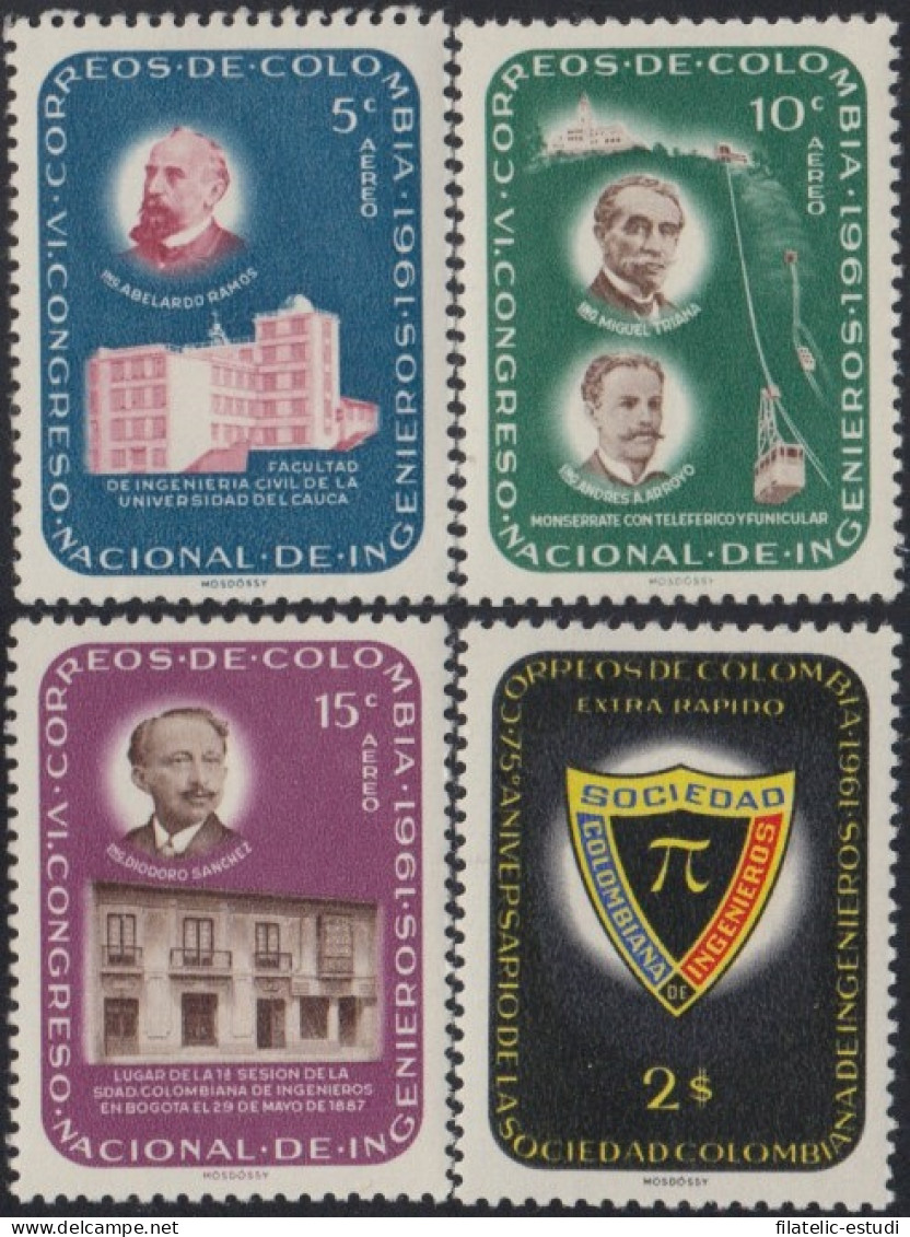 Colombia A- 411/14  1962 75º Aniversario De La Sociedad De Ingenieros MNH - Colombia