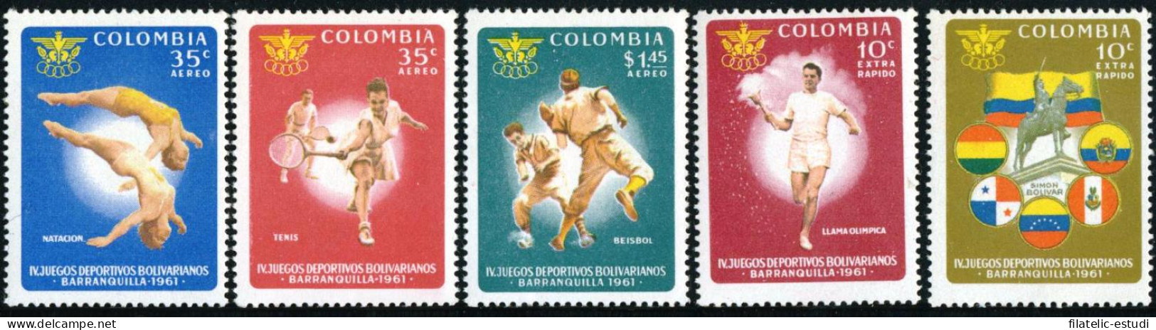 Colombia A- 403/07 1961  1961 IV Juegos Deportivos Bolivarianos MNH - Colombia