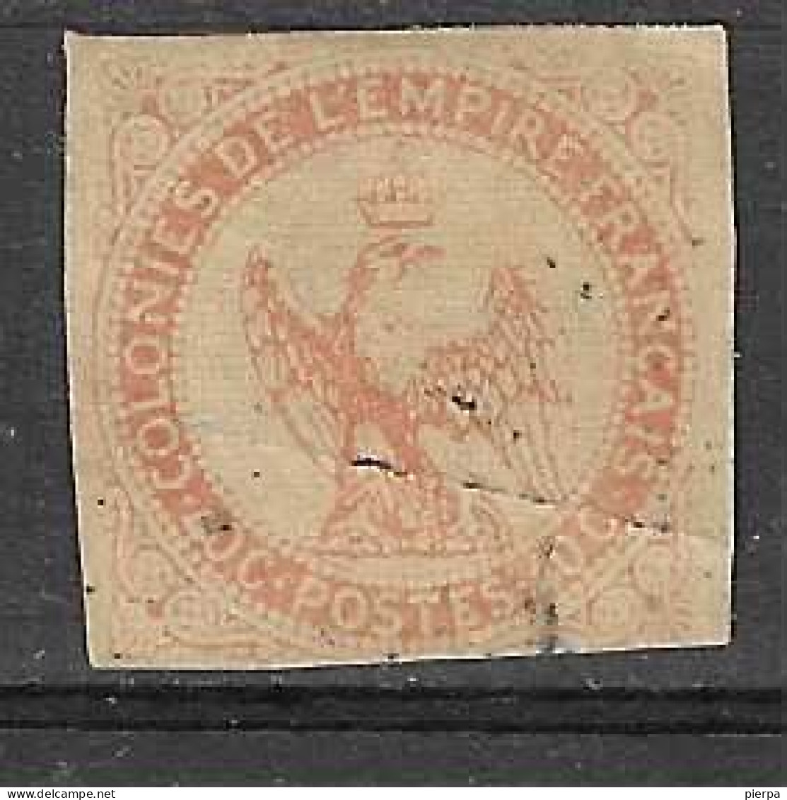 FRANCIA - COLONIE - EMISSIONI GENERALI - 1859 - AQUILA IMPERIALE - CENT. 20 - USATO (YVERT 5 - MICHEL 5 ) - Águila Imperial