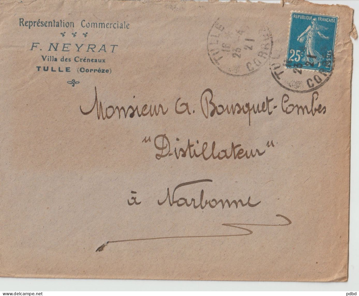 VP 28 . Enveloppe Illustrée . 19 . Représentant Commercial . F Neyrat . Ville Des Créneaux . Tulle . - Banco & Caja De Ahorros