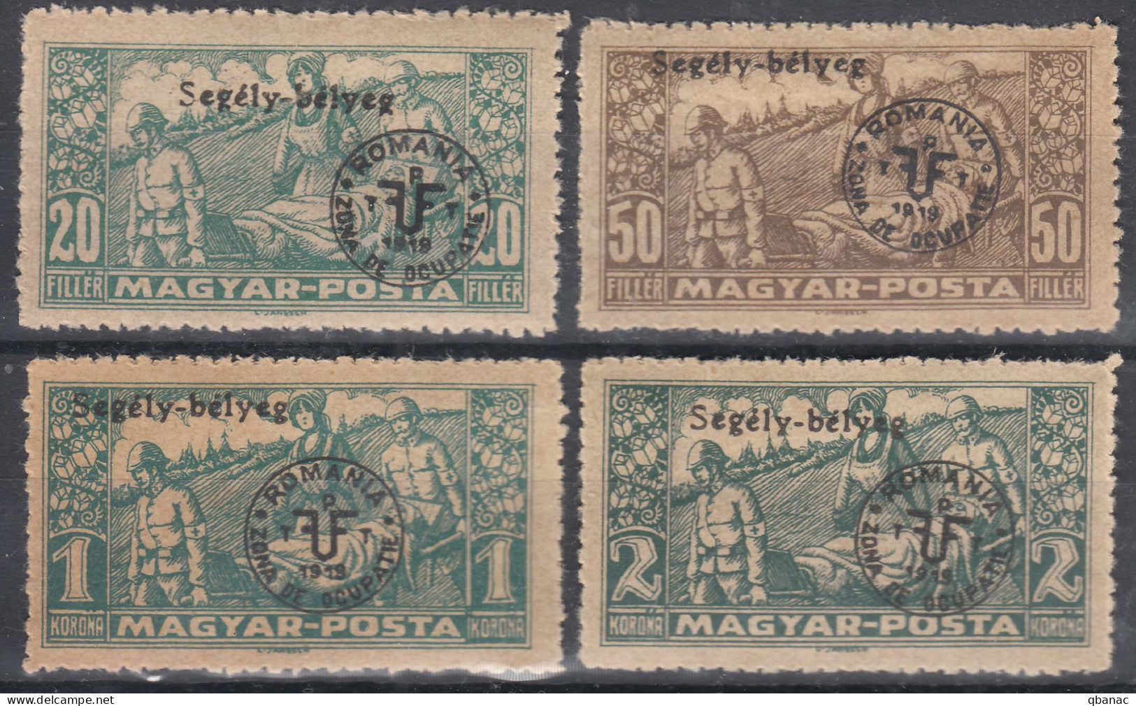 Hungary Debrecen Debreczin 1920 Second Issue, Complete Set On Ordinary Paper Mi#99-102 X Mint Hinged - Debrecen