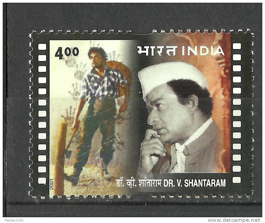 INDIA , 2001, LOT Of 10 STAMPS,  Birth Centenary Of Dr V Shantaram, (Film Maker And Director),  MNH, (**) - Neufs