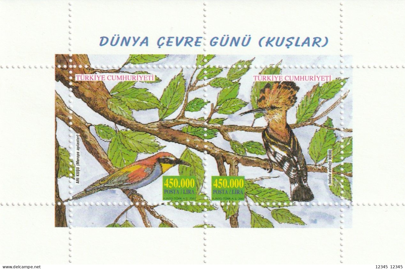 Turkije 2001, Postfris MNH, Birds - Nuovi