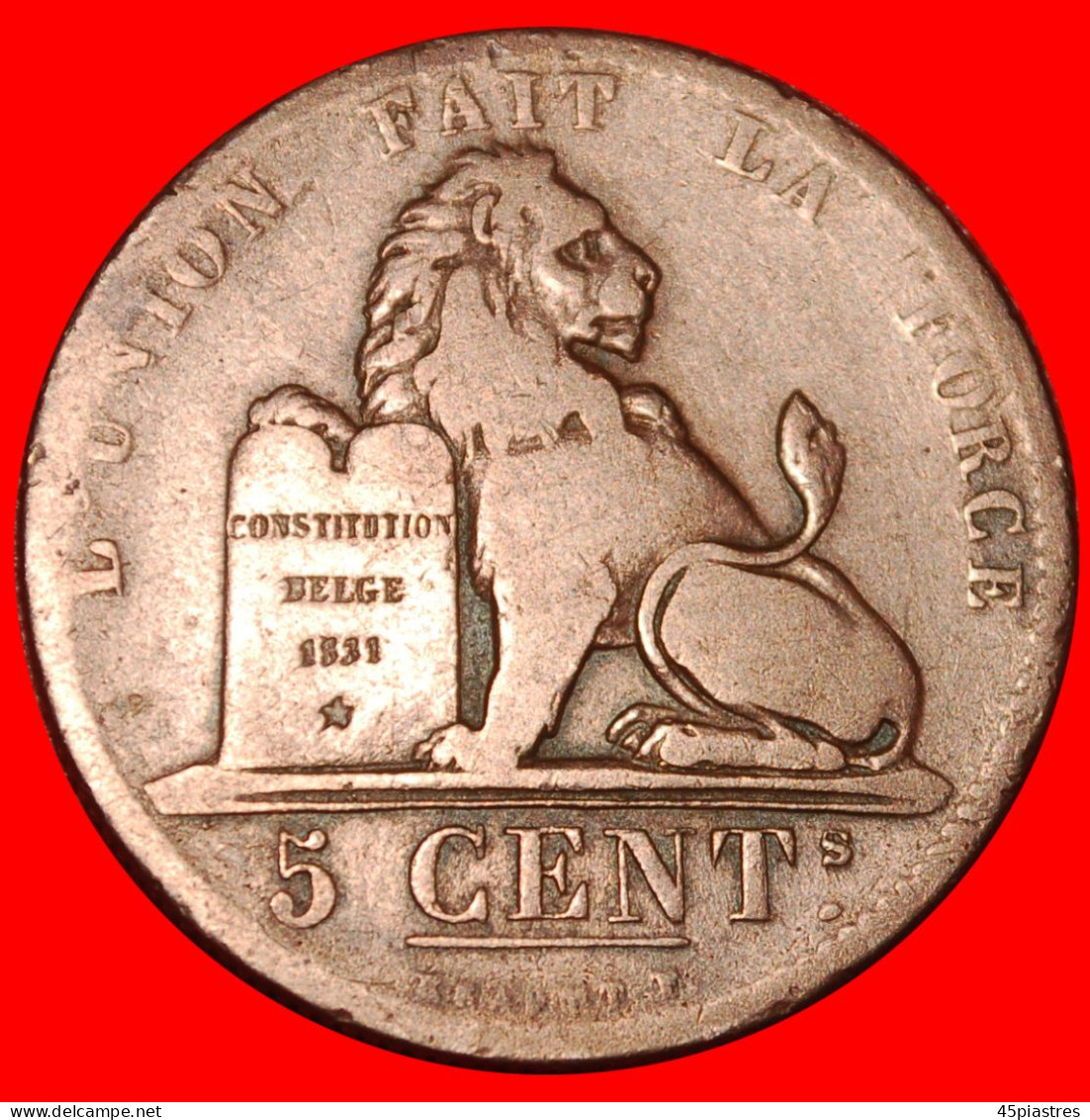 * STOP IN SIGNATURE (1811-1860): BELGIUM  5 CENTIMES 1848! LEOPOLD I (1831-1865)! · LOW START ·  NO RESERVE! - 5 Cents