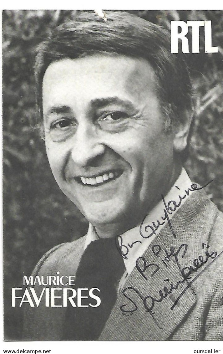 Autographe De Maurice FAVIERES RTL - Chanteurs & Musiciens