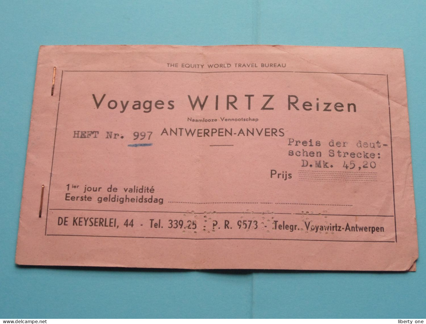 Voyages WIRTZ Reizen Antwerpen / Anvers > Anno 1951 > Hannover ( Zie / See / Voir / Sehen Sie SCANS ) ! - Biglietti