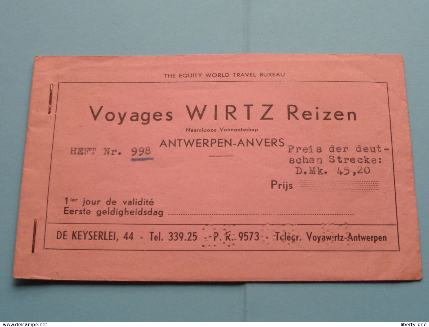 Voyages WIRTZ Reizen Antwerpen / Anvers > Anno 1951 > Hannover ( Zie / See / Voir / Sehen Sie SCANS ) ! - Biglietti