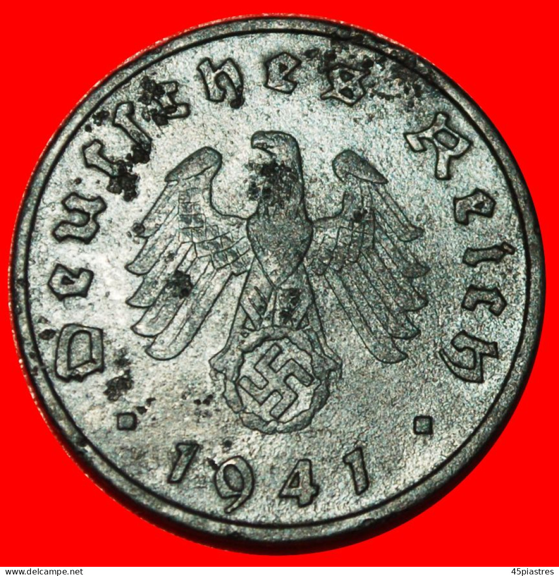 * SWASTIKA 1940-1945: GERMANY  10 PFENNIGS 1941F BADEN-WUERTTEMBERG! THIRD REICH 1933-1945! · LOW START ·  NO RESERVE! - 10 Reichspfennig