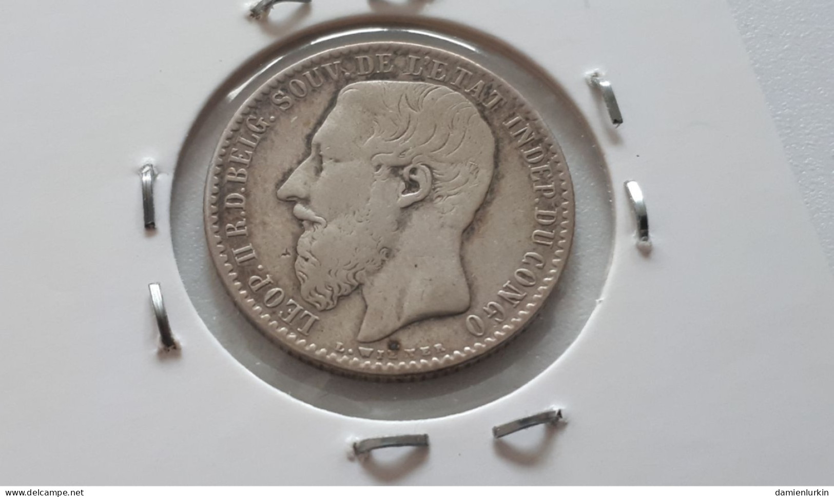 CONGO LEOPOLD II 1 FRANC 1894 ARGENT/SILBER/ZILVER/SILVER 70.000 EXEMPLAIRES LIRE DESCRIPTIF - 1885-1909: Leopold II